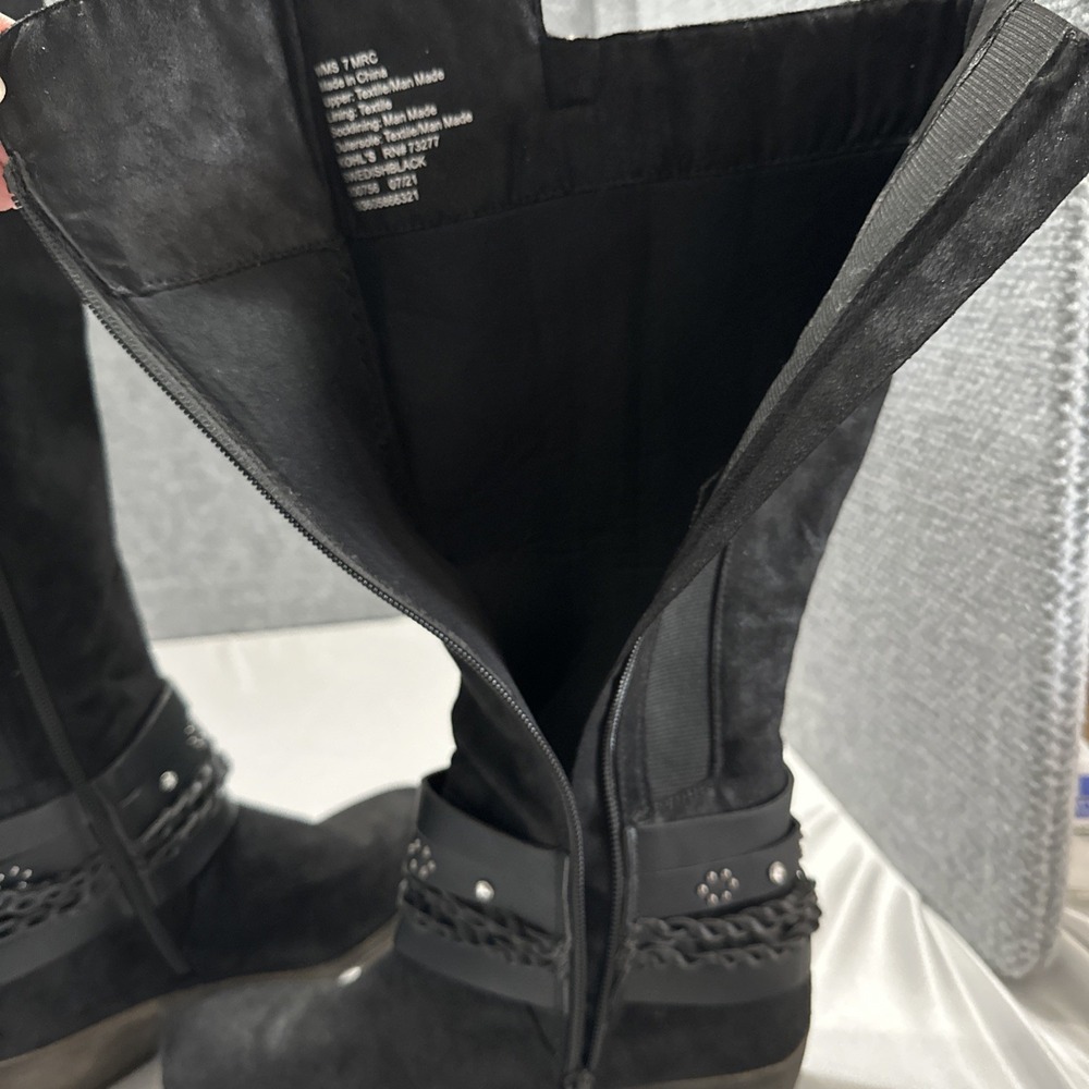 SO Swedish Knee High Boots Adjustable Fit Black Women's Size 7 - Picture 8 of 12